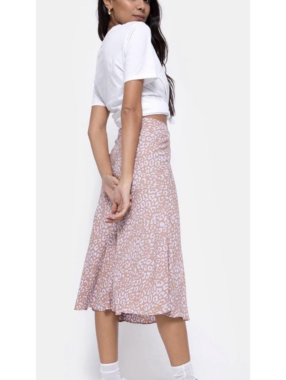 Motel Rocks Tauri Midi Skirt in Leopard Spot Print - Size Large   MSRP $57